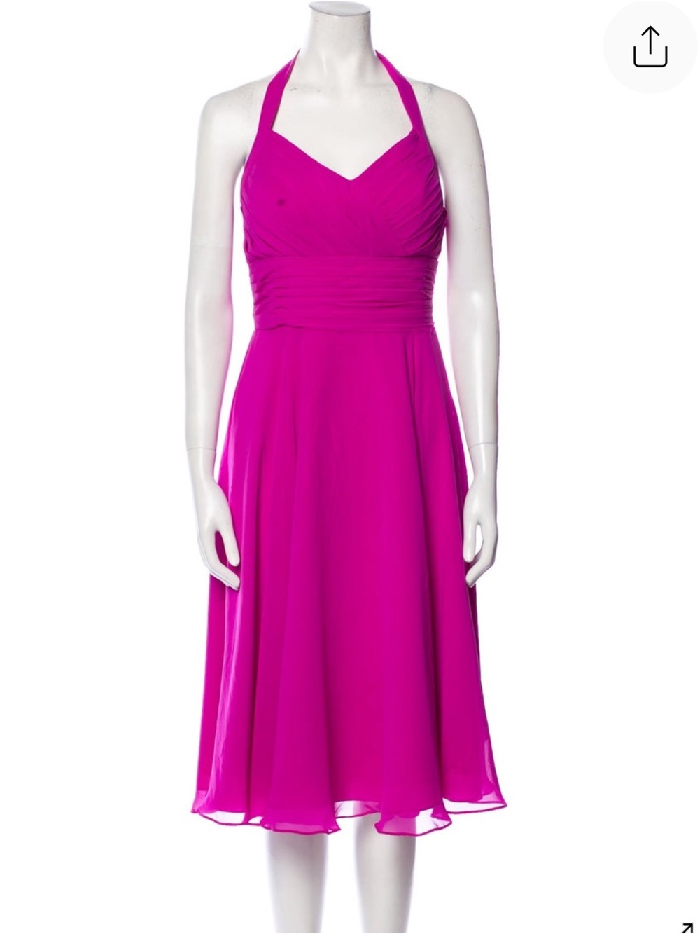 Fuchsia Halterneck Midi Dress